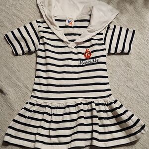 NOUVELLE Vogue Marseille Dress Striped Navy and White Kids Dress 18 Months